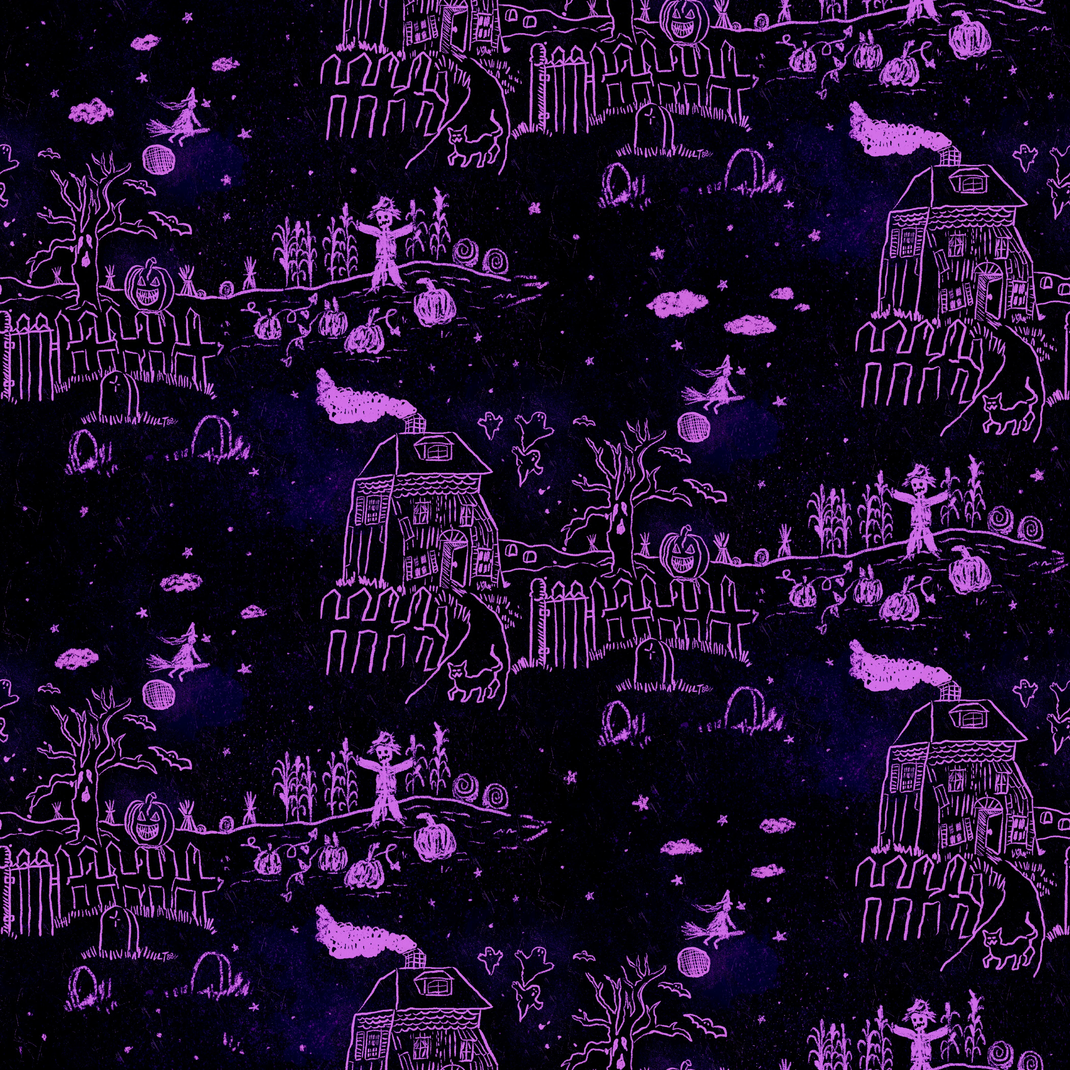 A walk down spooky lane - violet glow