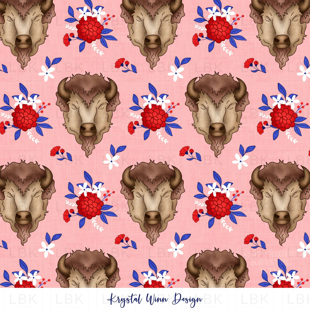 All American Cowboy Buffalo Floral