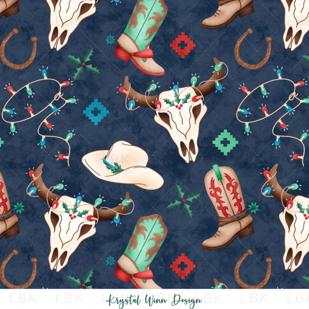 All I Want for Christmas Cowboy Navy