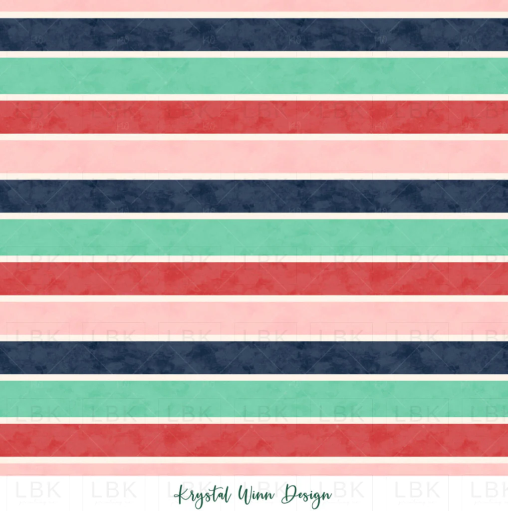 All I Want for Christmas Multicolor Stripe Navy
