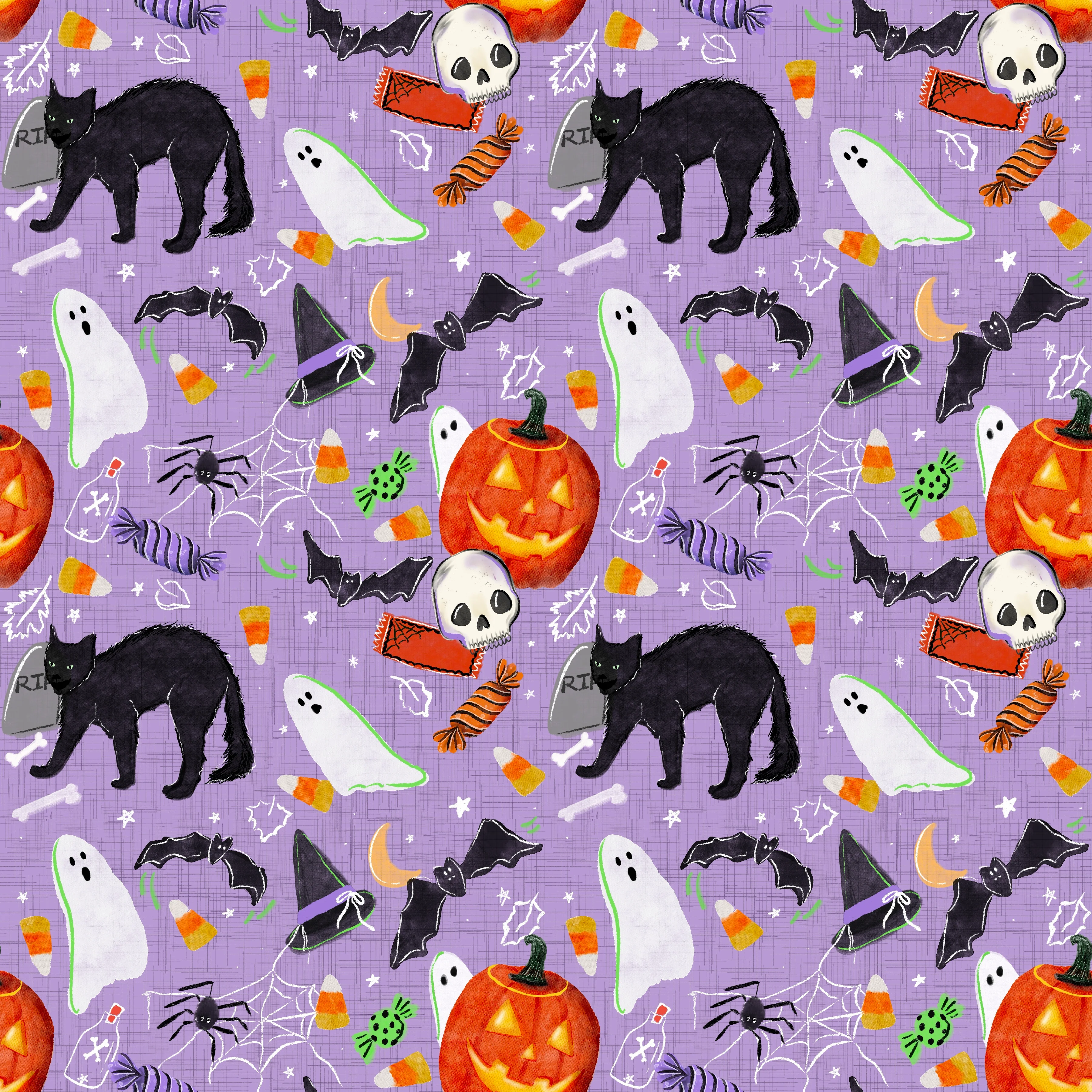 All Things Halloween on potion purple textured