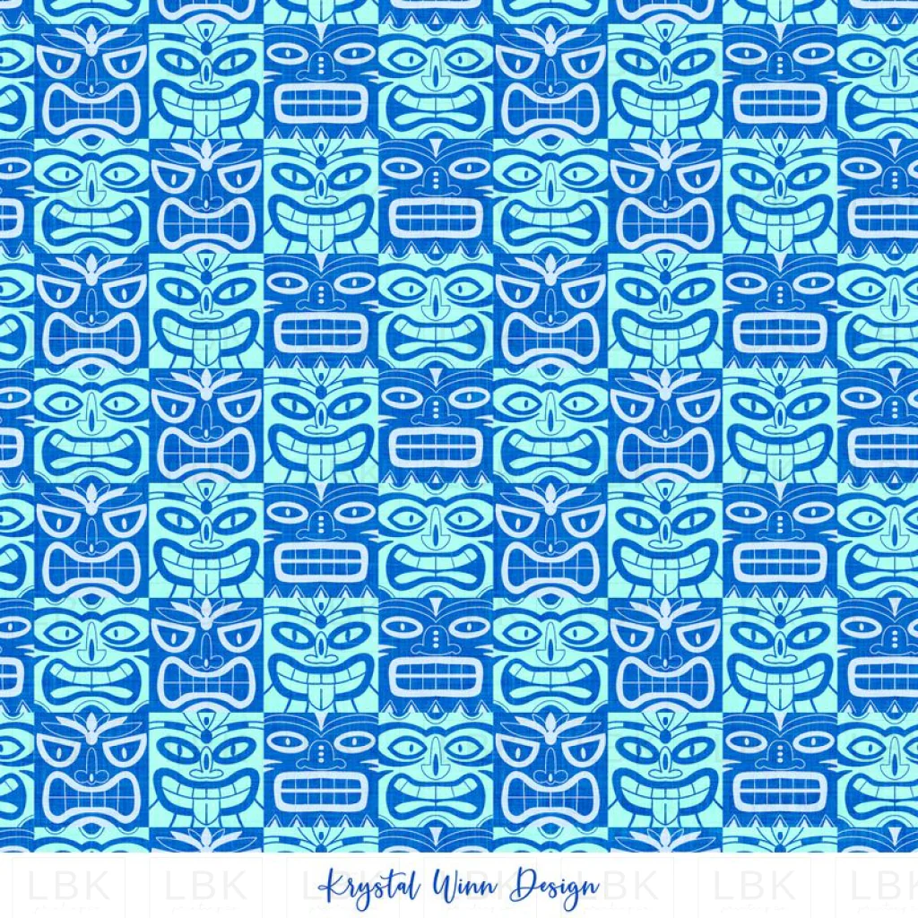 Aloha Tiki Check Blue
