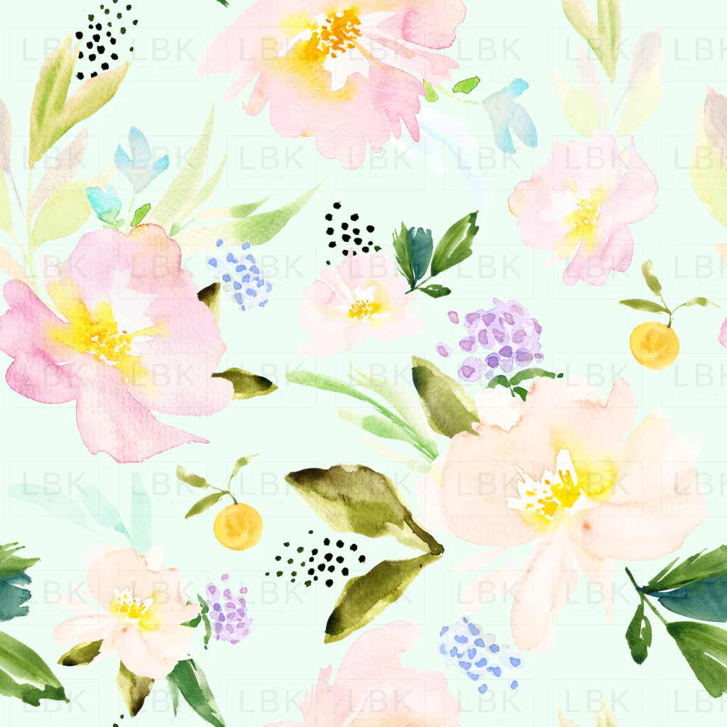Always in Bloom Spring Florals on Hint of Green