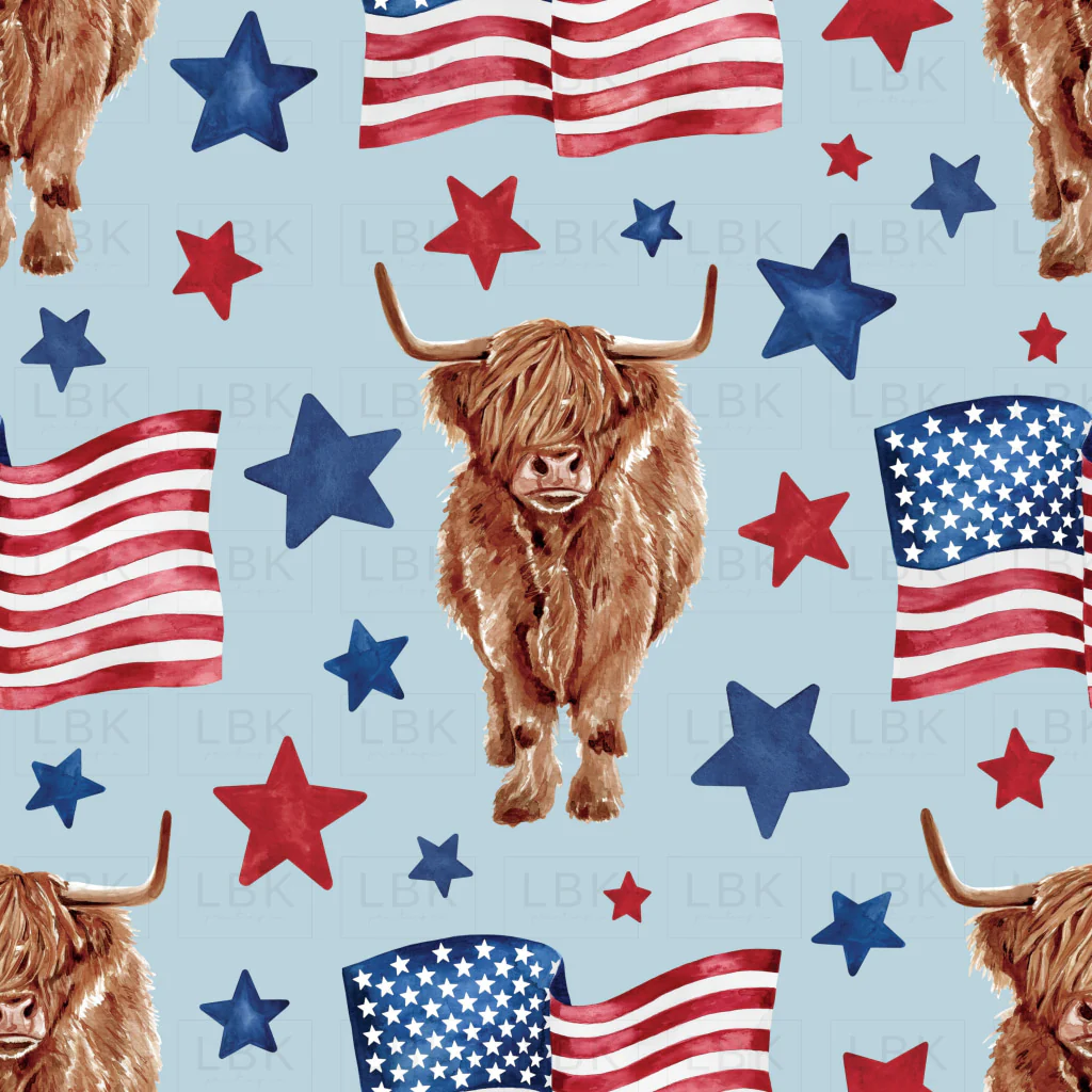 Americana Flag Cow Blue