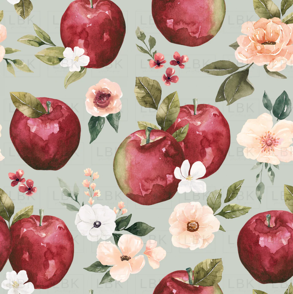 Apple Floral Blue