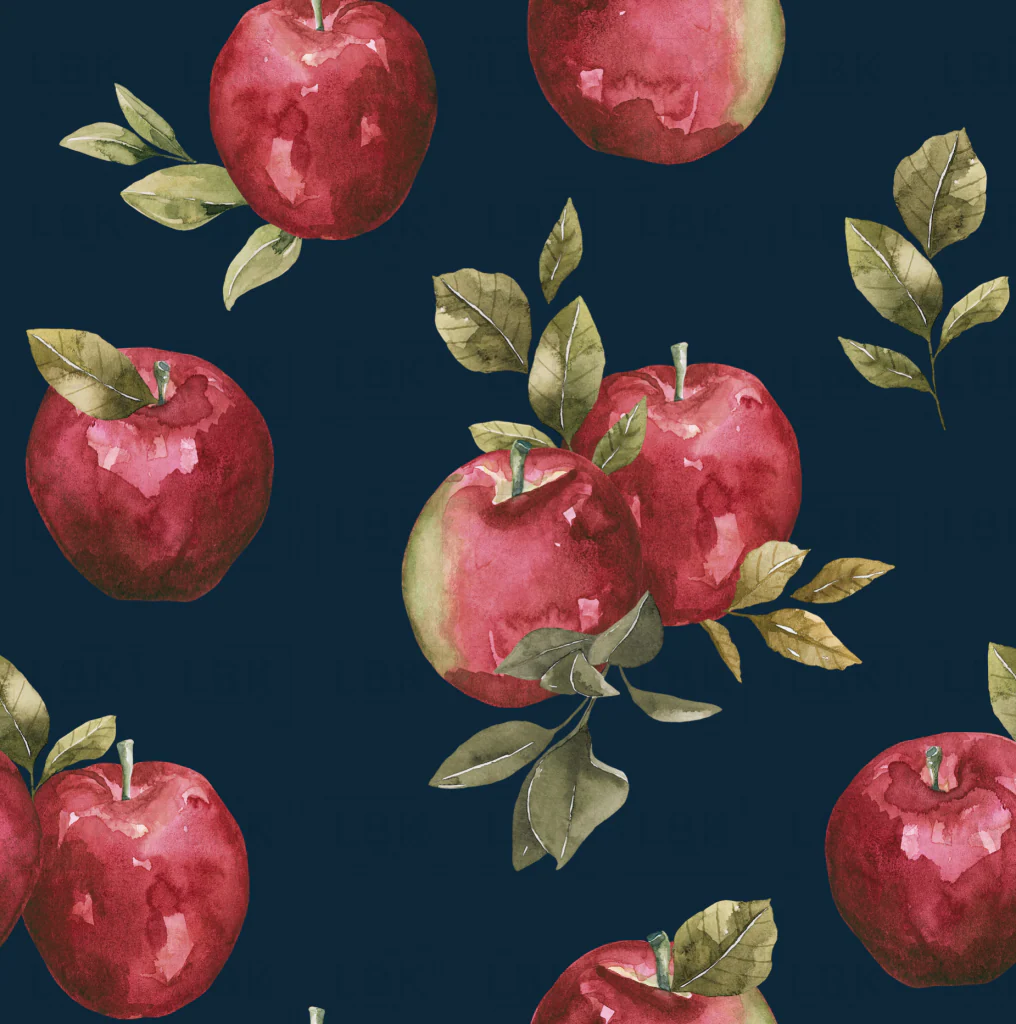 Apples Navy Blue
