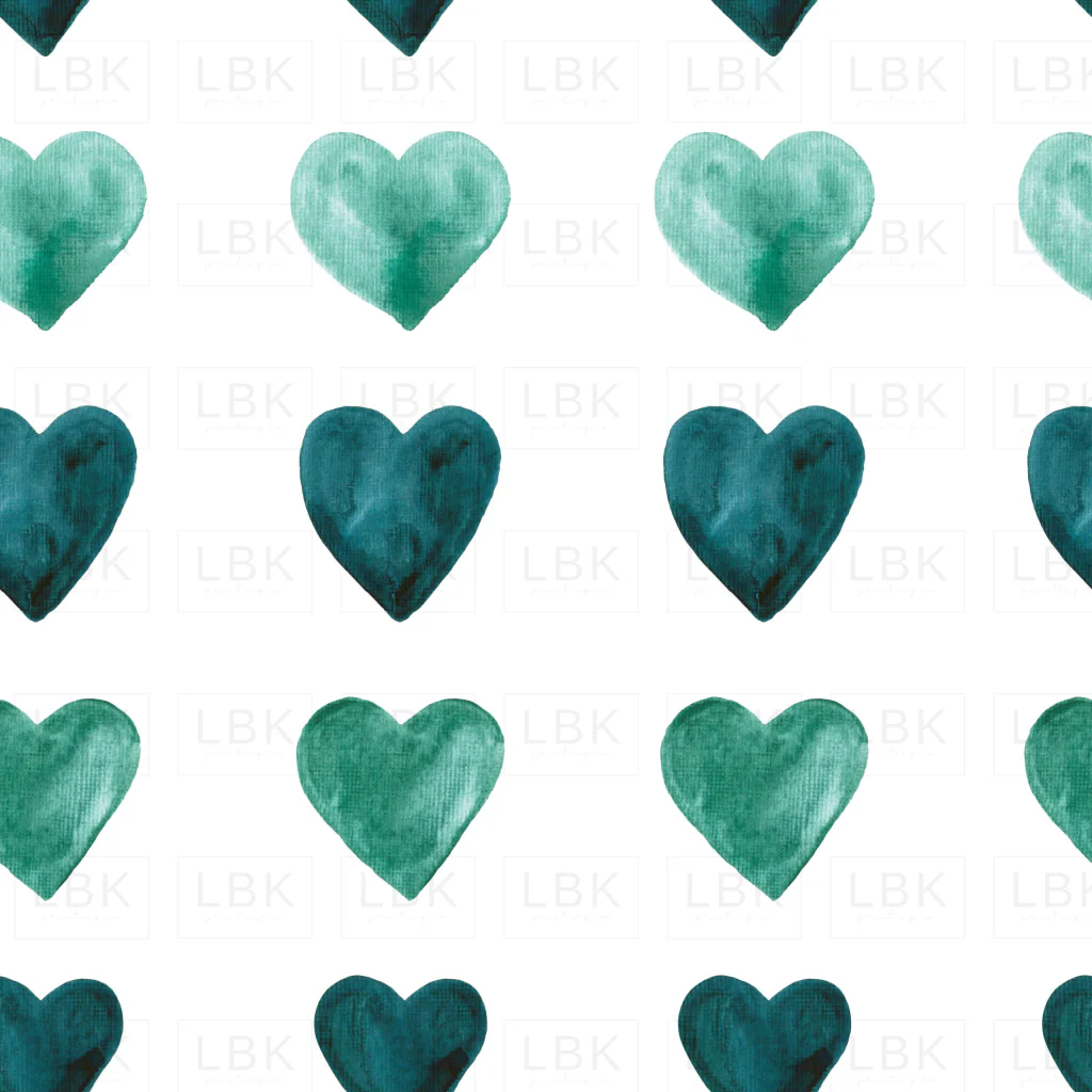 Aqua Blue Watercolor Hearts
