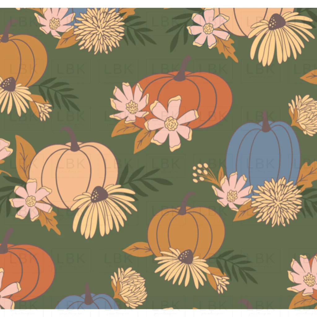 Autumn Joy Flower Pumpkins Green