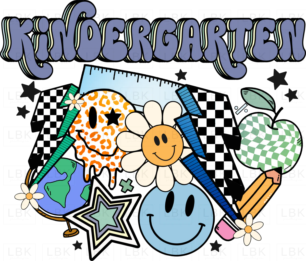 Blue Back to school - Kindergarten- DTF