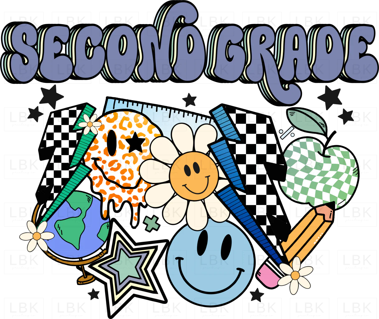 Blue Back to school - Second Grade- DTF