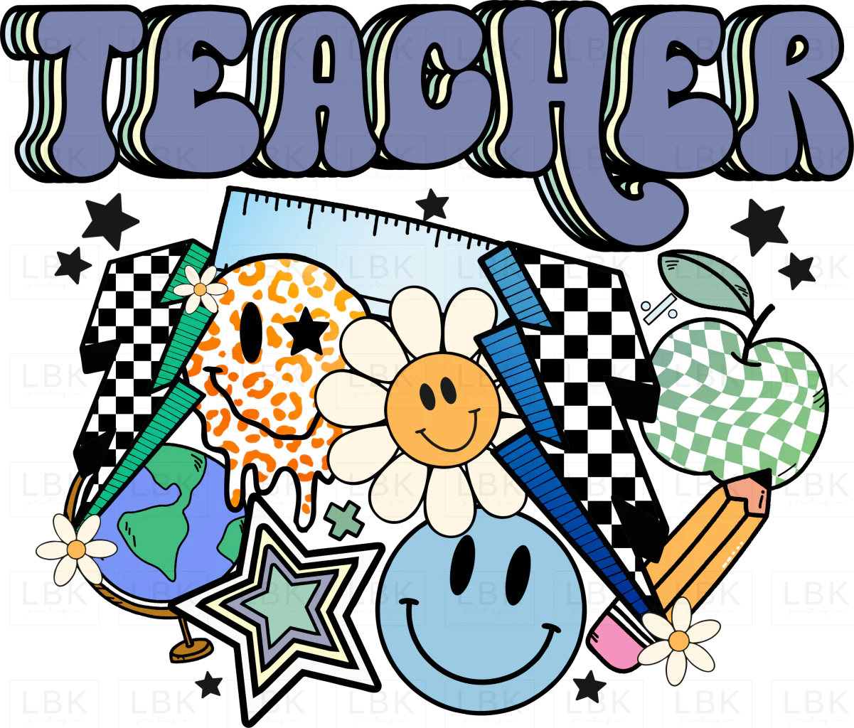 Blue Back to school - Teacher- DTF