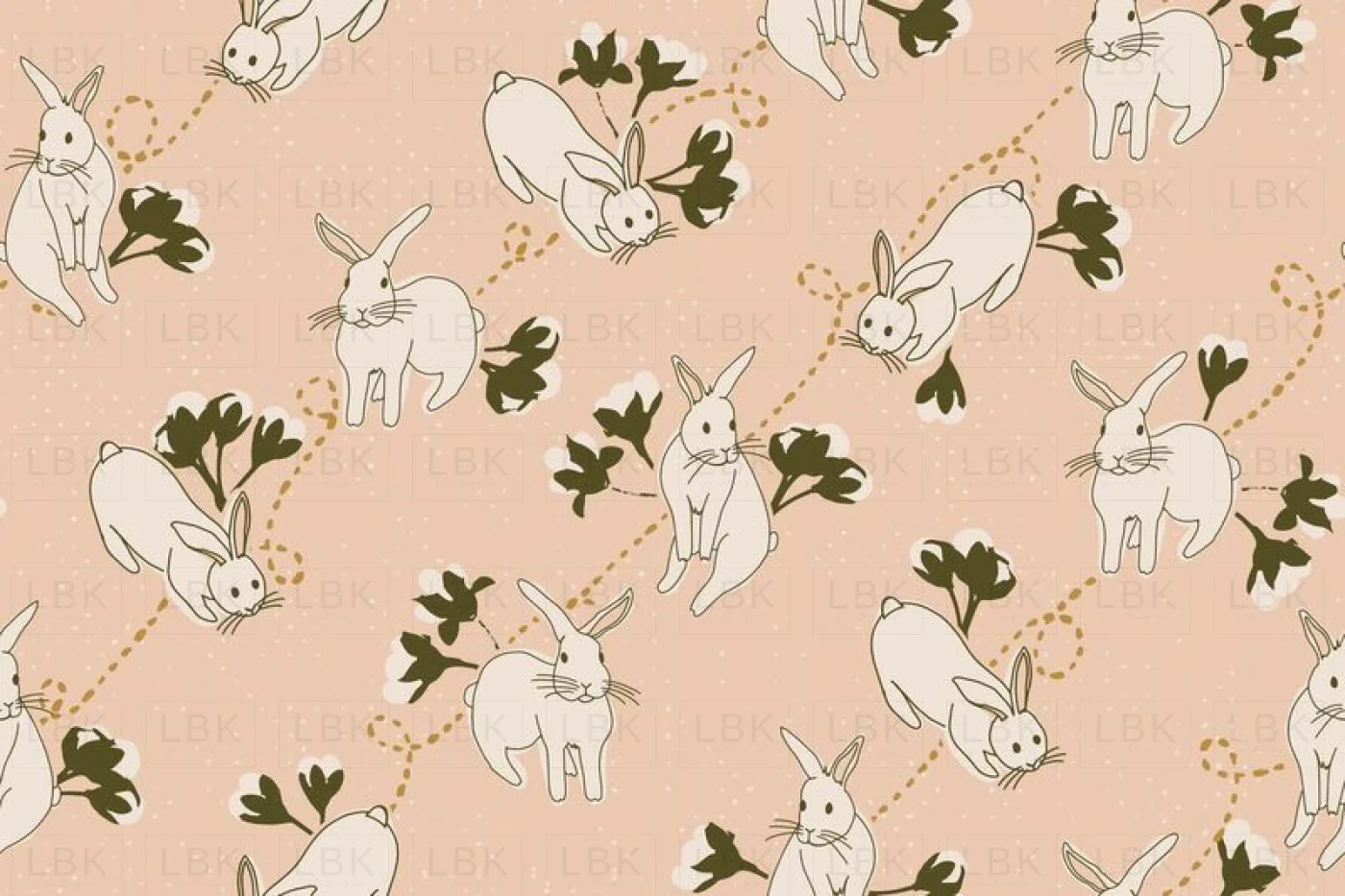 blooming bunnies - peachy