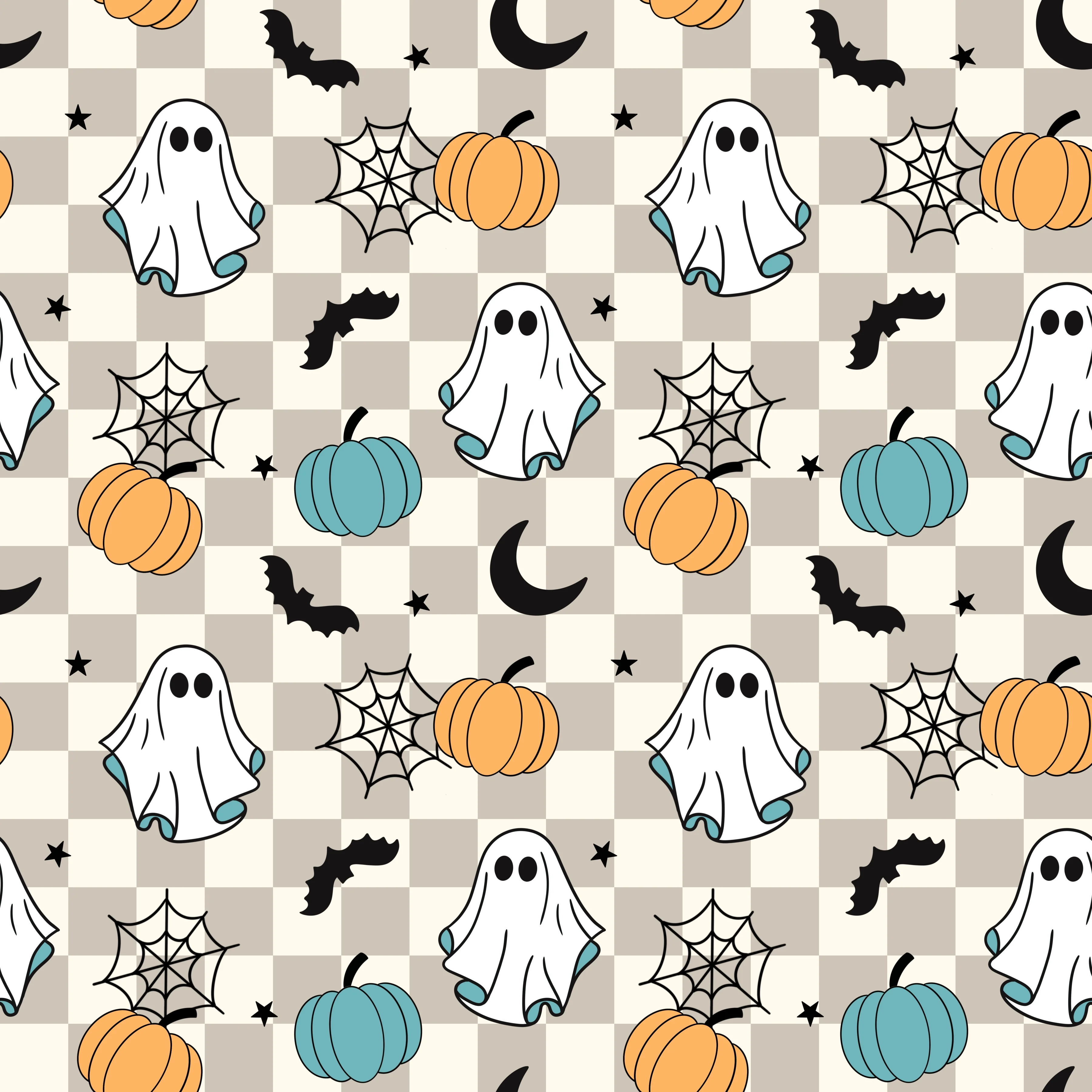 Blue Retro Spooky Ghost