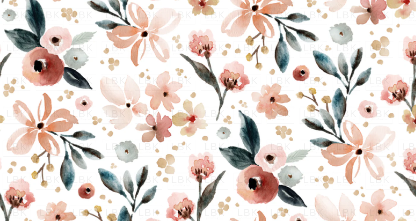 BLUSH PINK FLORAL LARGE ON WHITE