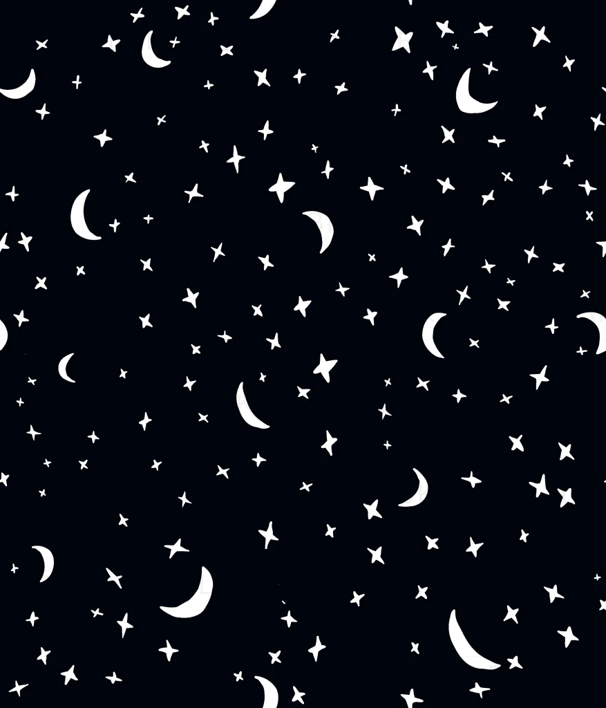 Boho Celestial Stars on Black