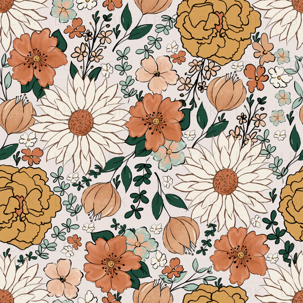 Boho floral Light background