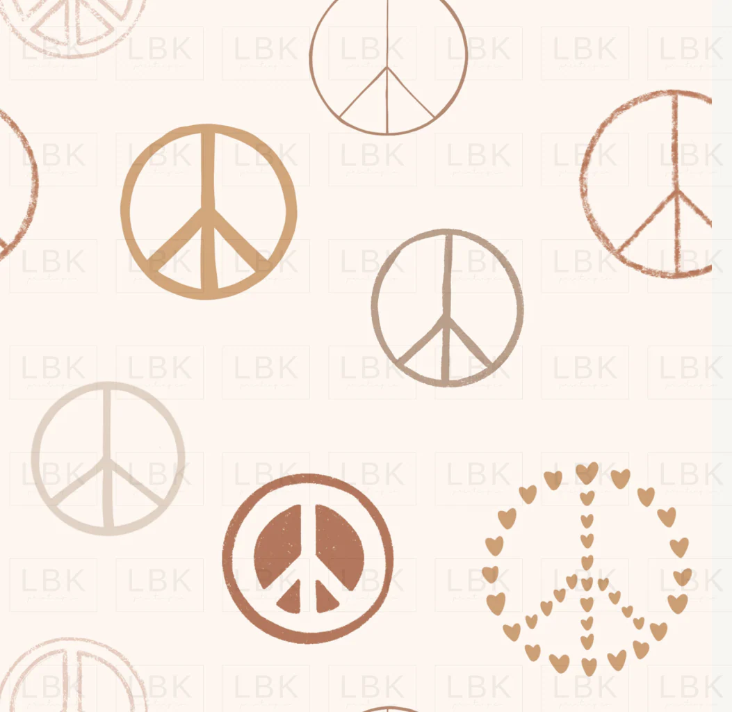 Boho Peace Sign on Bone