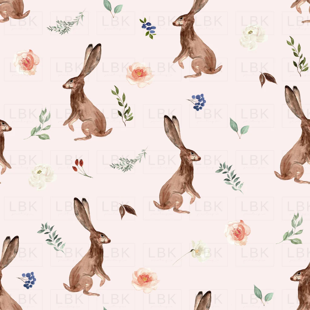 Boho Woodland Bunnies on Peep Blush