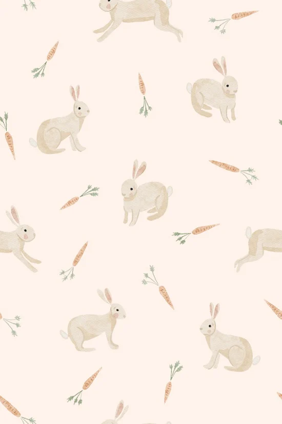 Bunnies and carrots - blush