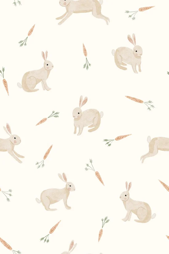 Bunnies and carrots - cream