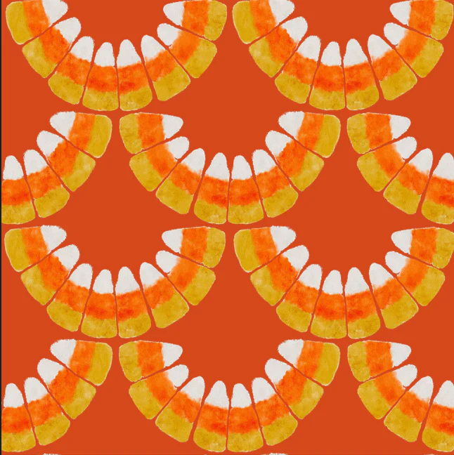 Candy corn scallop jack-o-lantern