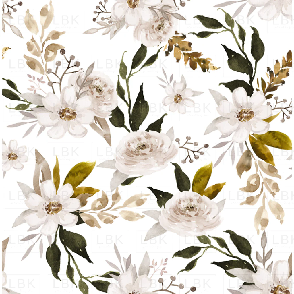 Caramel and Olive Muted Florals