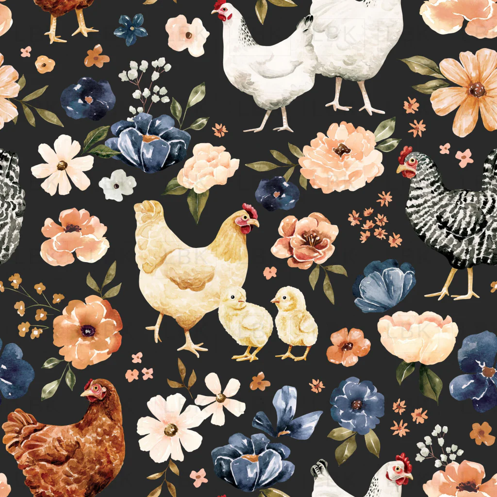 ChickenFloral_DarkGray