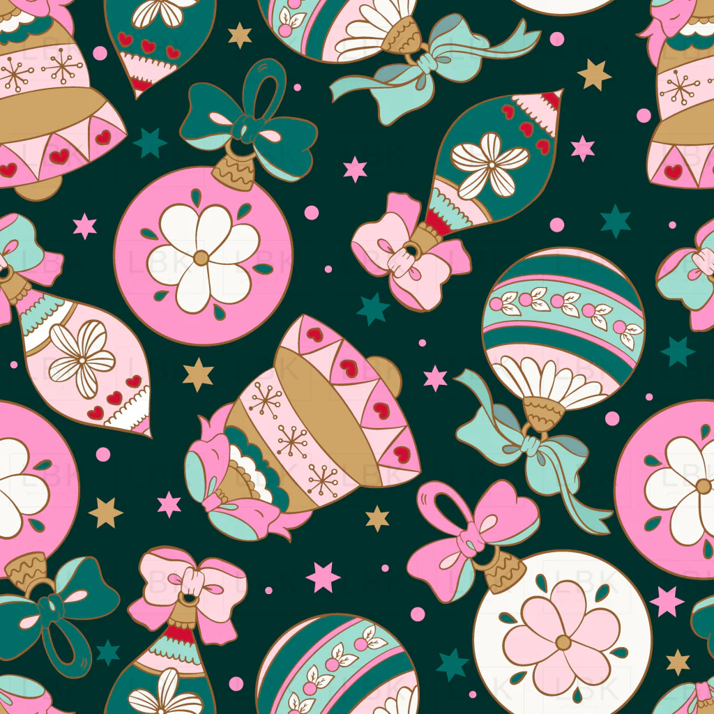 Christmas balls pattern green