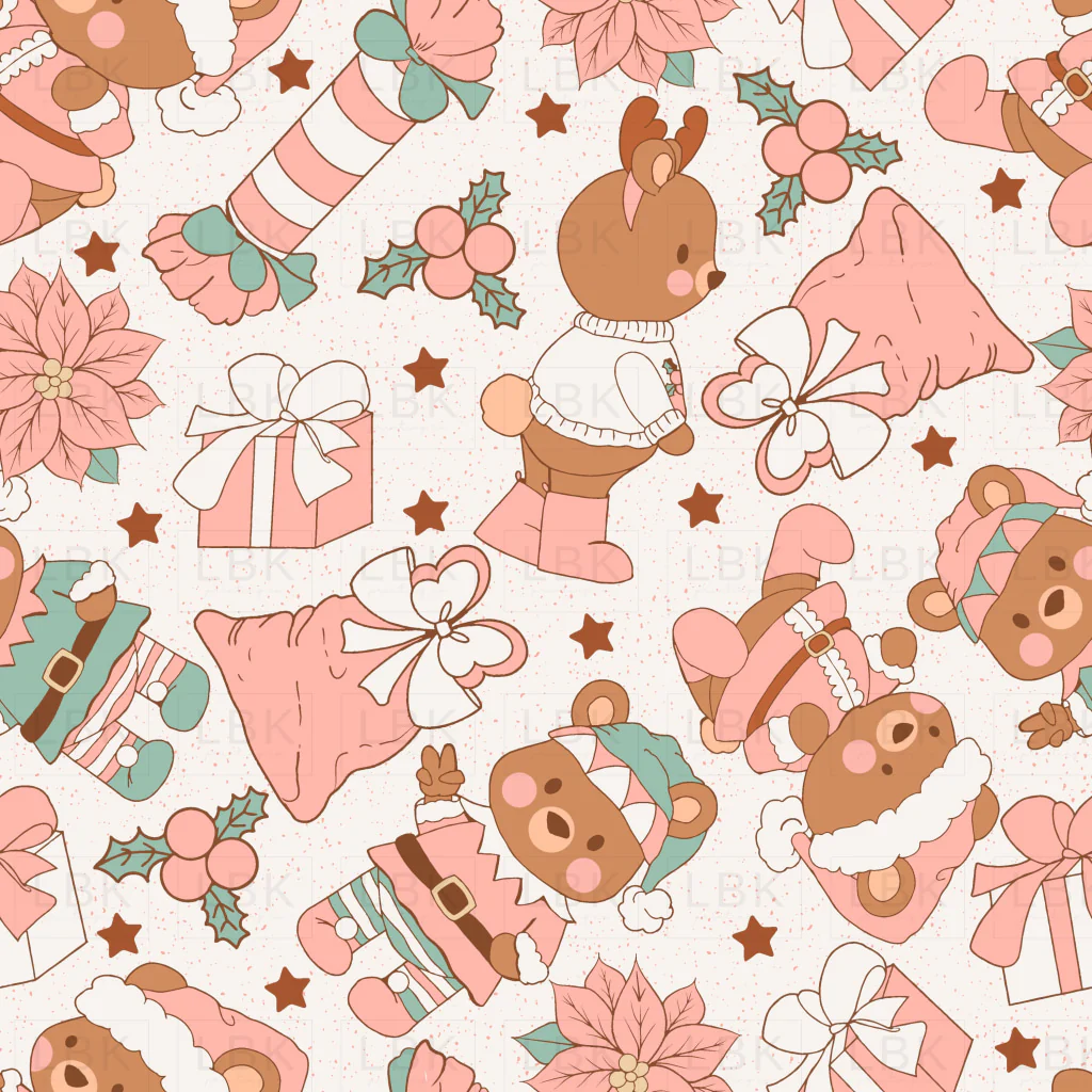 Christmas bears pink