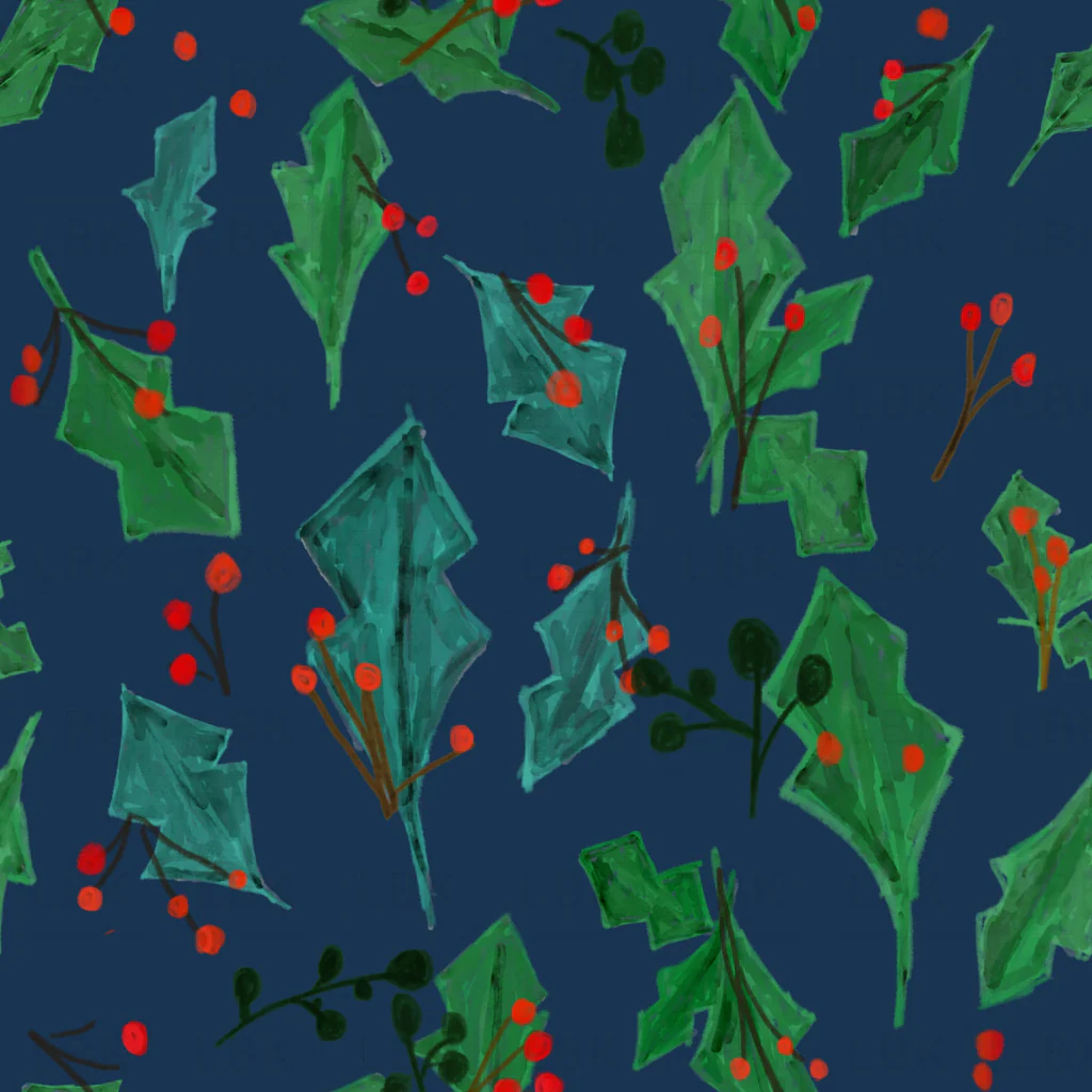 Christmas Berries - Navy