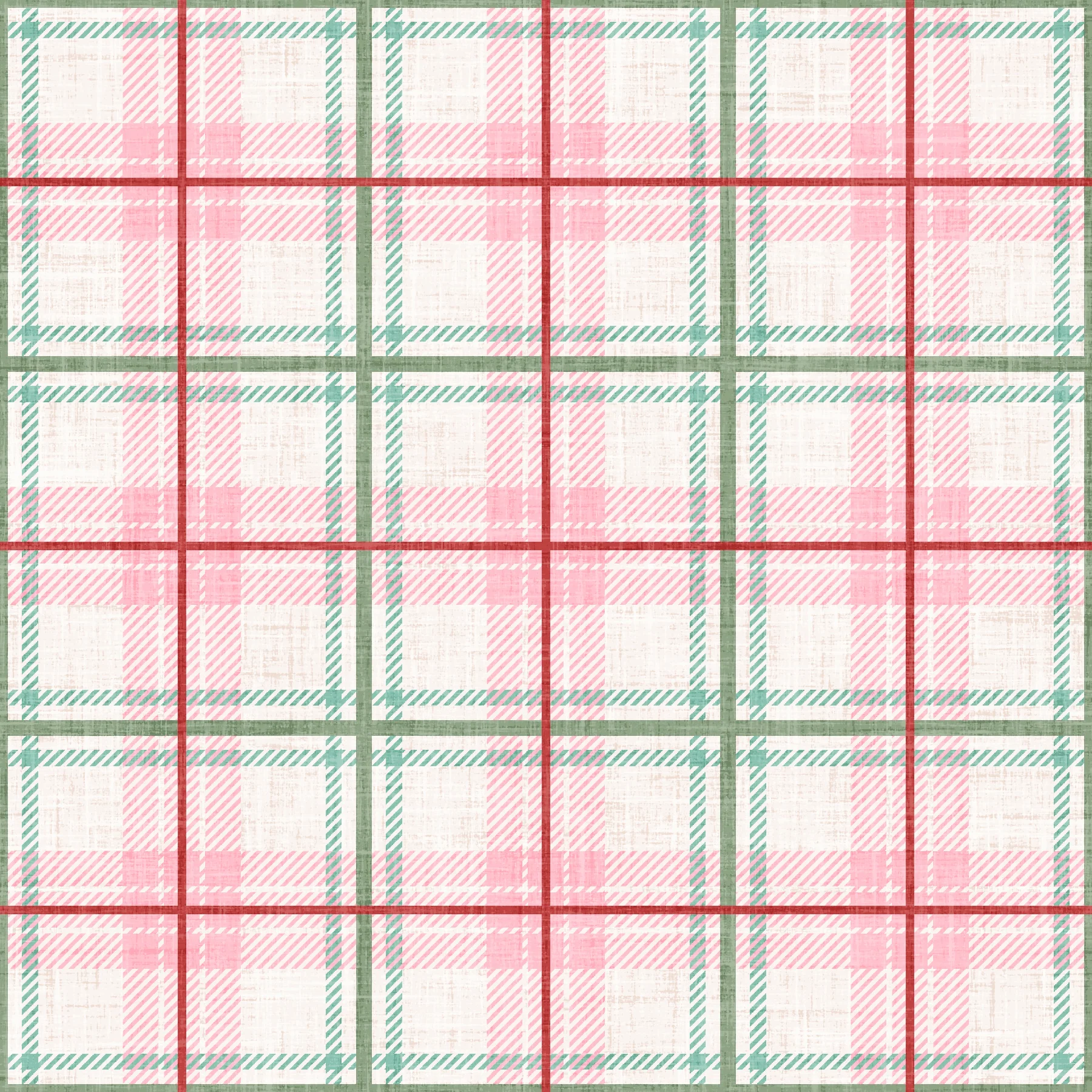 Christmas Cookie Plaid Pink
