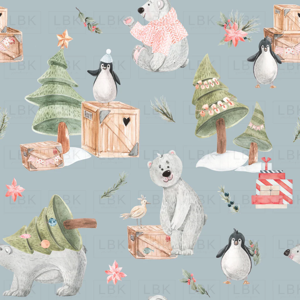 Christmas Delivery on Tower Gray Blue