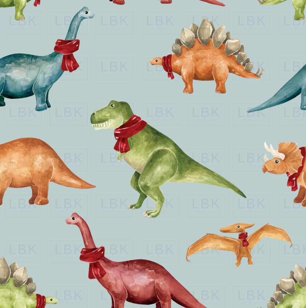 Christmas Dinos Winter Dinos Multicolor Light Blue