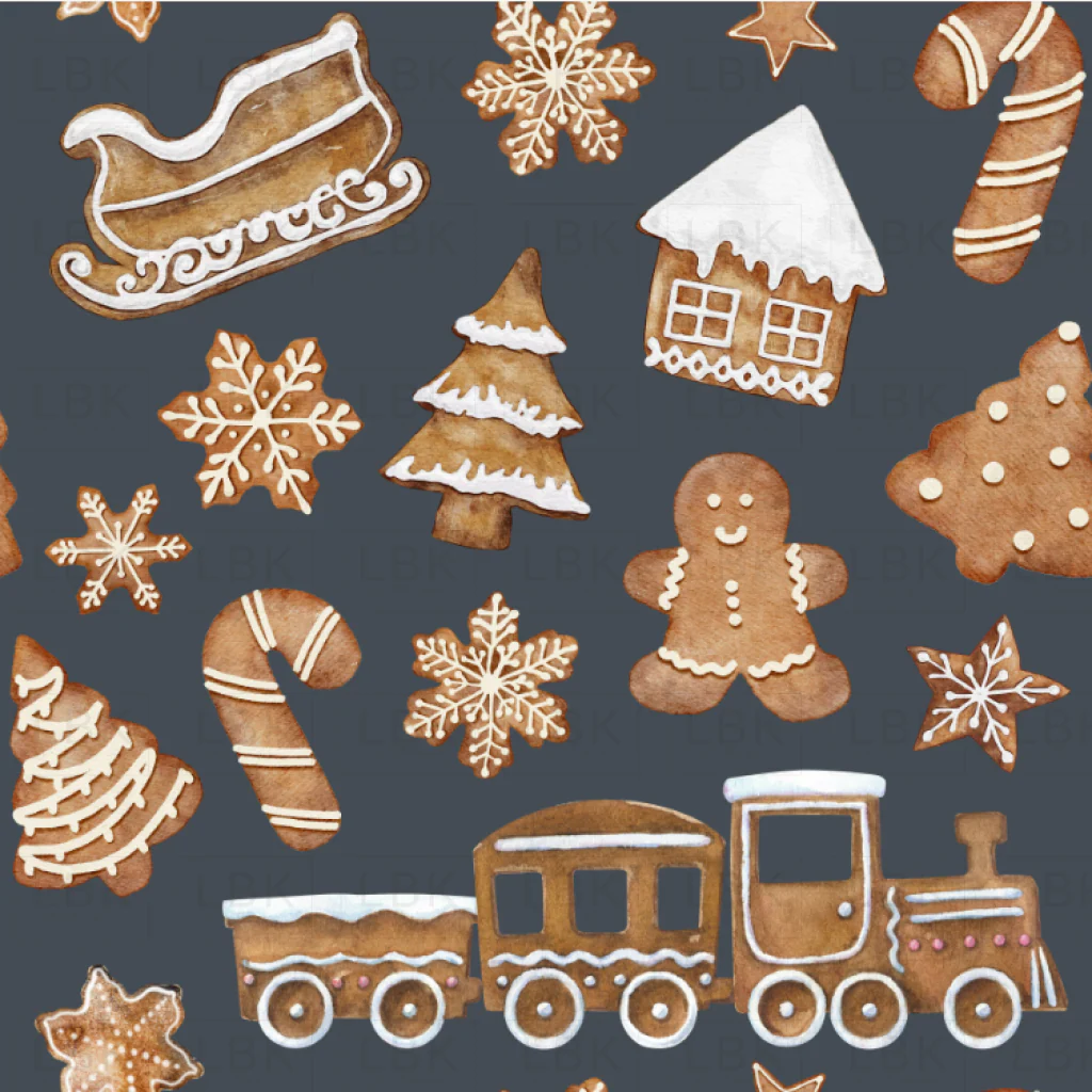 Christmas Gingerbread Cookies on River Bed