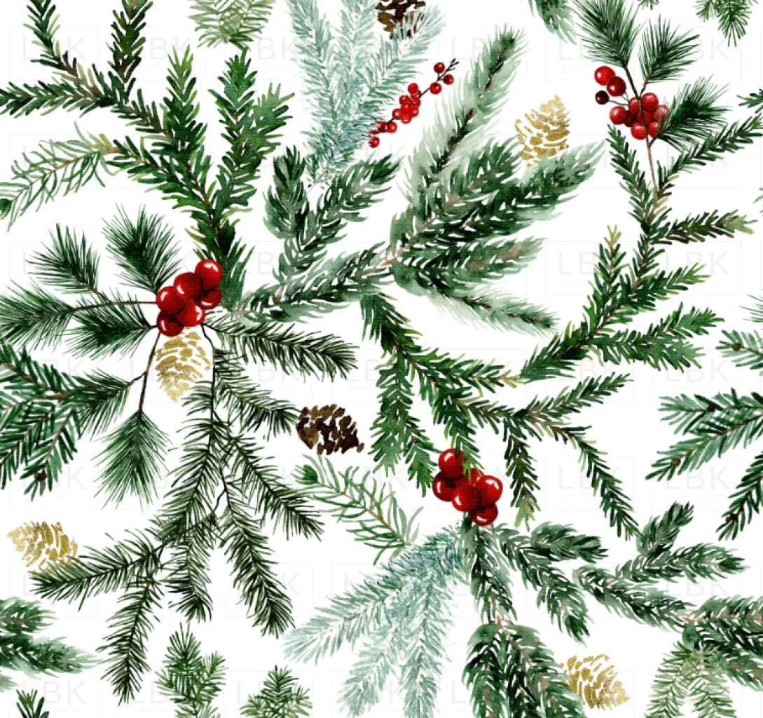 Christmas Pine and Red Berry Garland Foliage