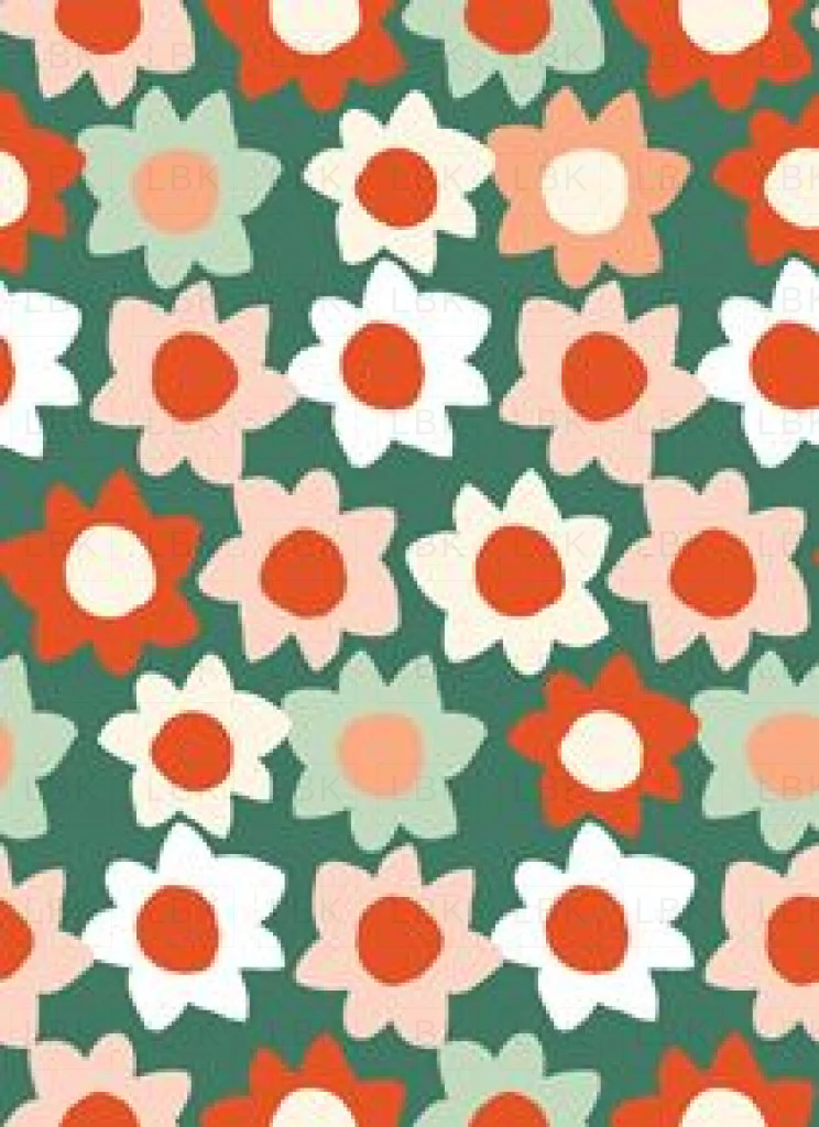 Retro Christmas Daisy in Evergreen