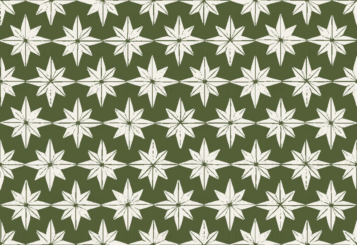 Christmas star tiles on green