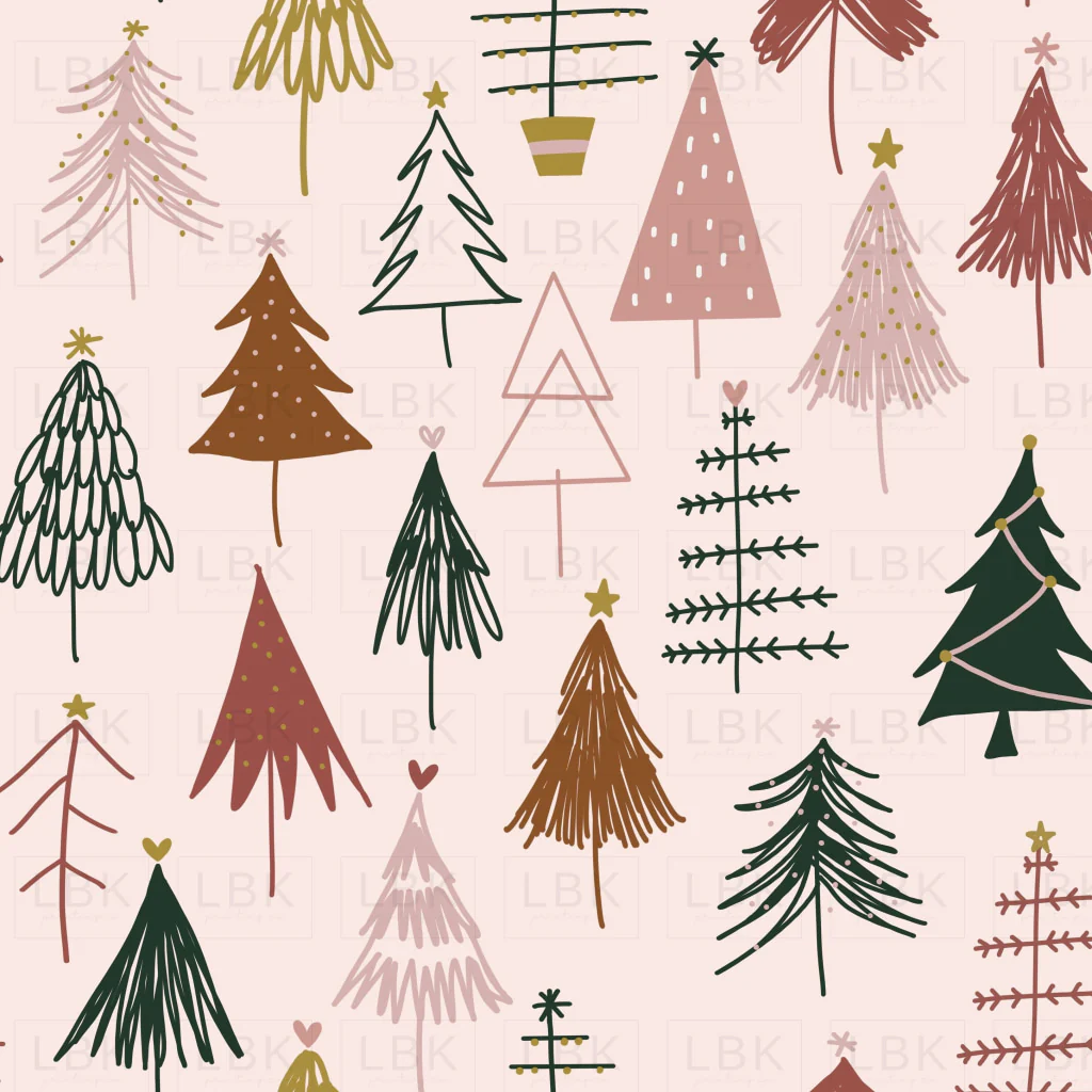 Christmas Trees on Blush