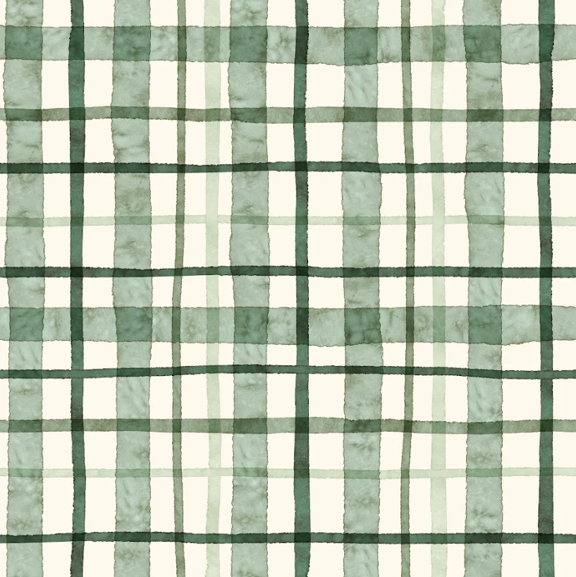 Christmas watercolor plaid- greens12