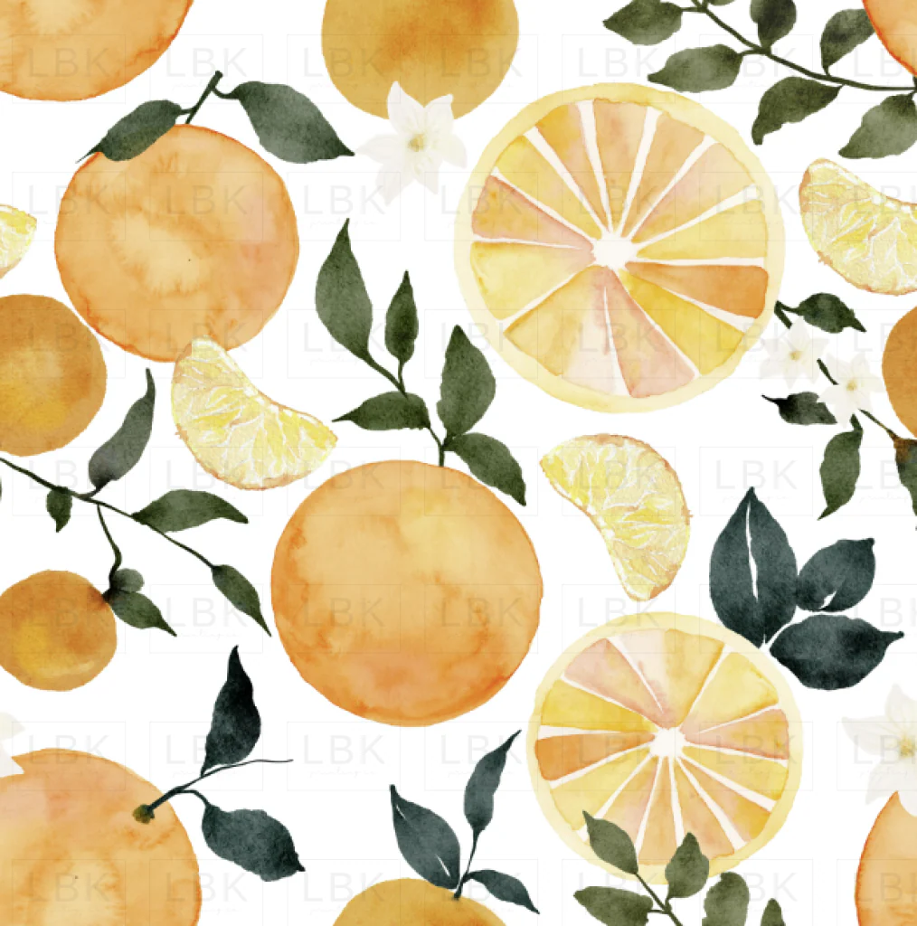 Citrus Oranges on White