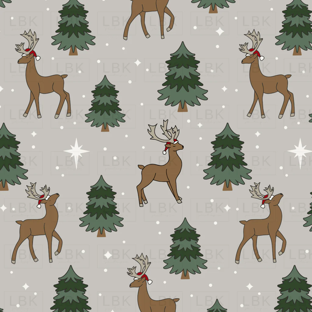 Classic Christmas Reindeer Grey