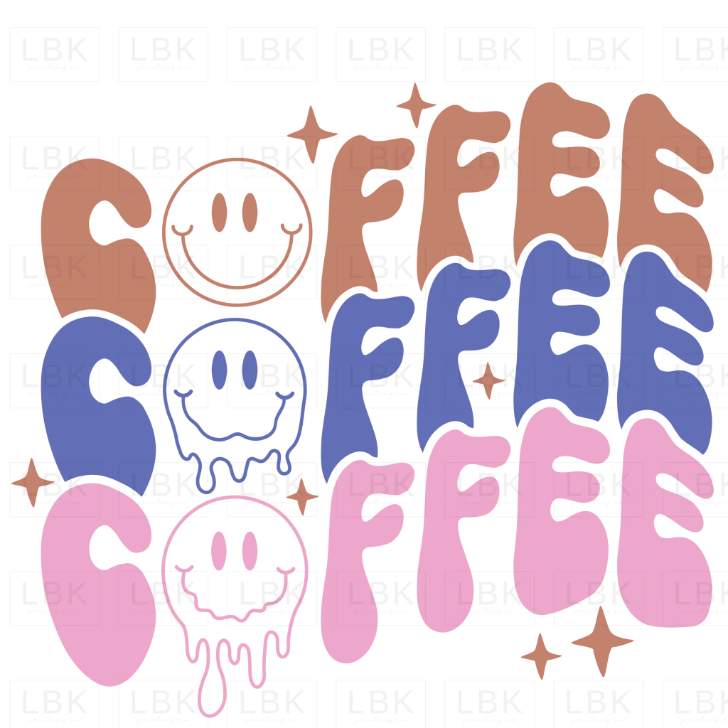 Coffee - Groovy Smiley- DTF