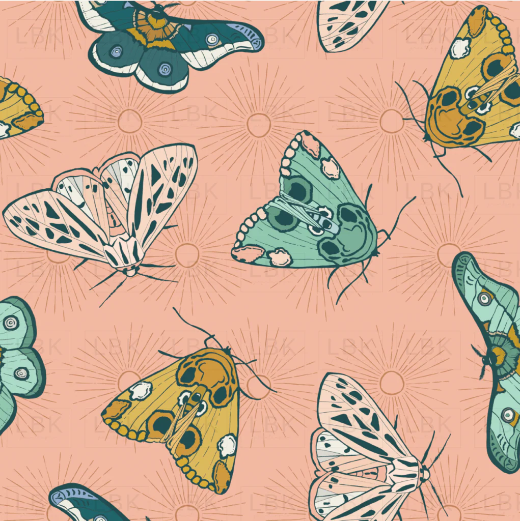 Colorful Moths Pink