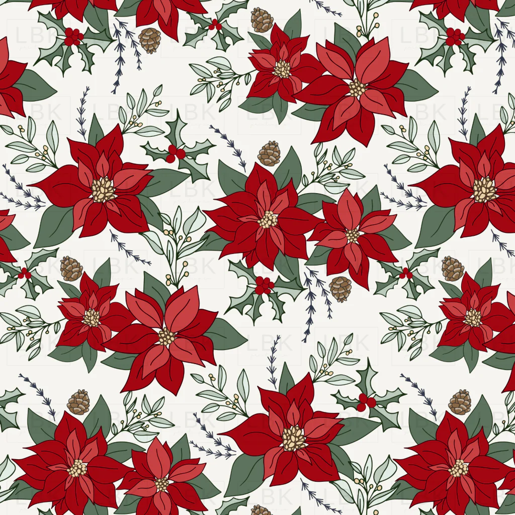 Classic Christmas Poinsettia White