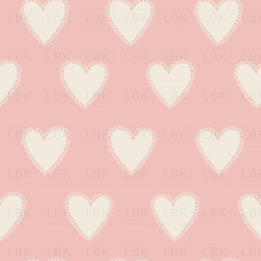 Cream Hearts Blush pink XOXO