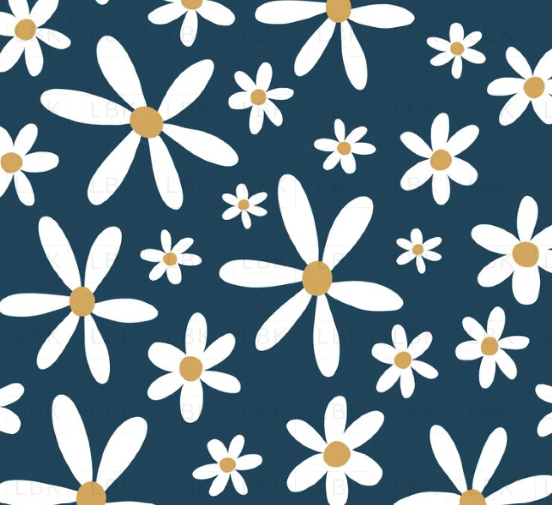 Daisies Navy Blue