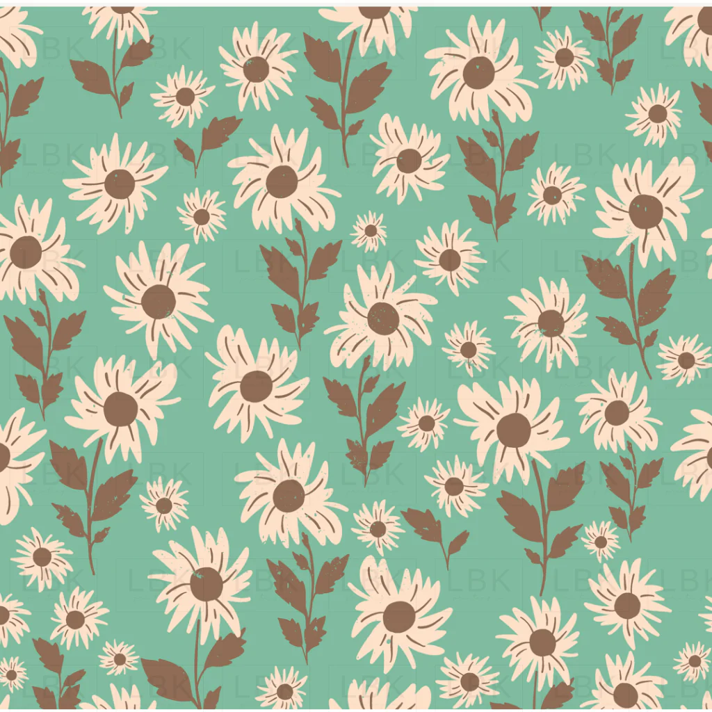 Daisy fields in Teal