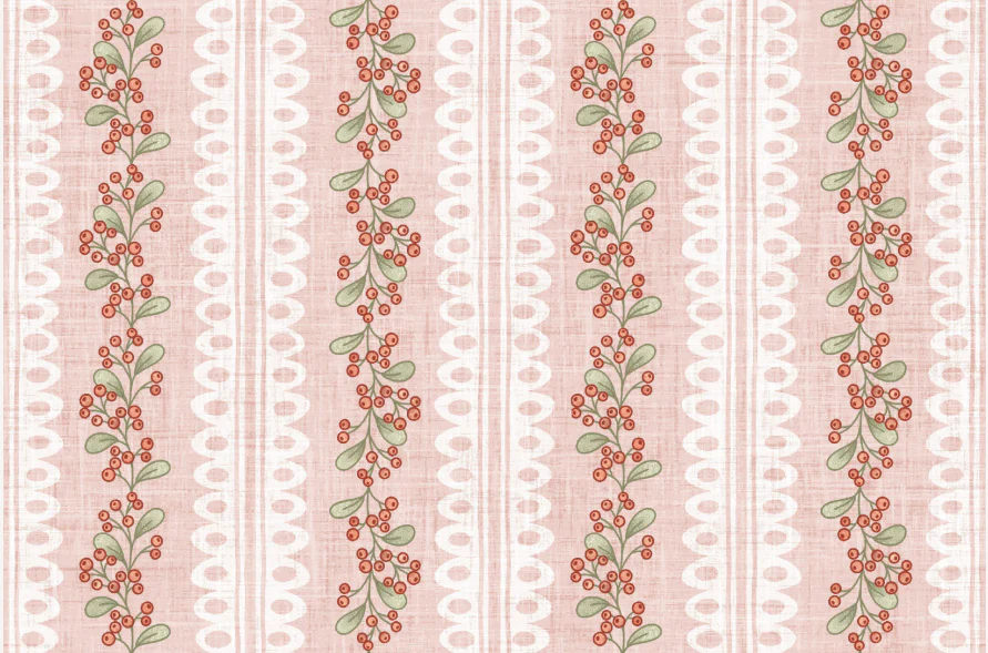 Dear Santa Berries and Lace Pink
