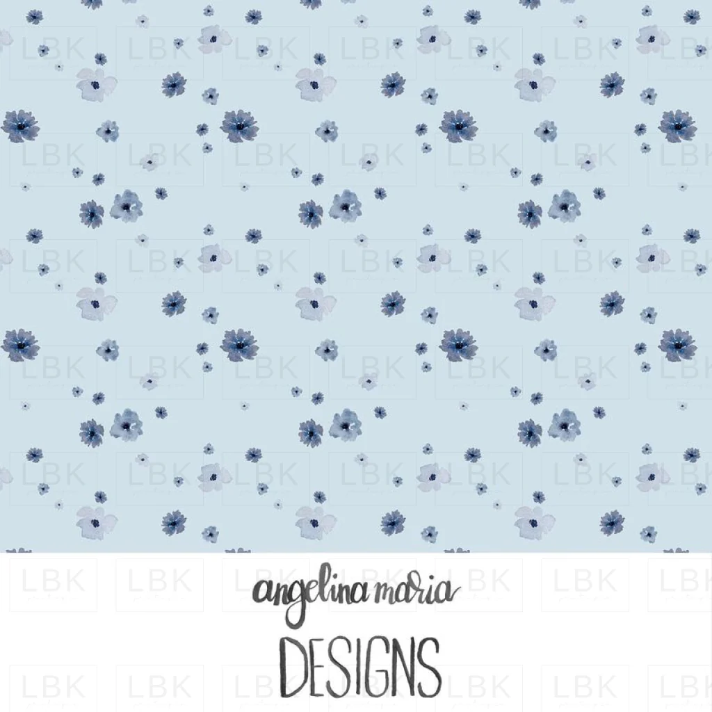 Delicate Dancing Flowers Blue