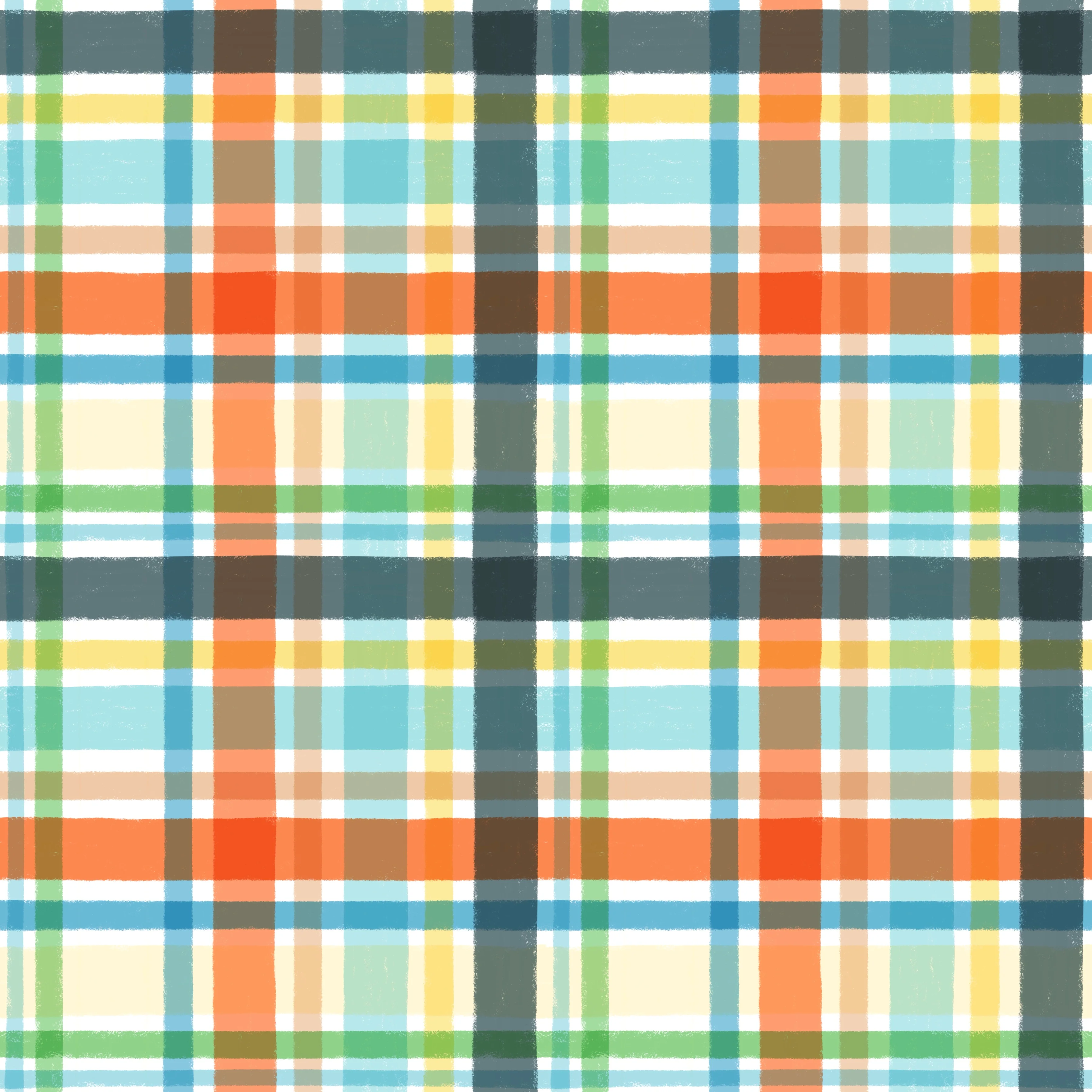 Dockside faded plaid multi white